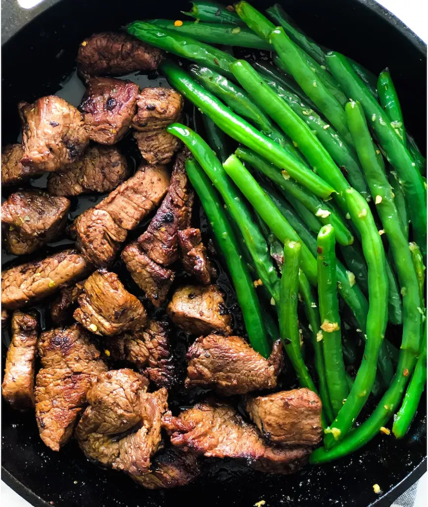 campfire recipe: steak and green beans